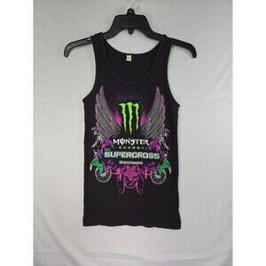 Monster Energy AMA Supercross World Championship Black Tank Top RARE Women's Med